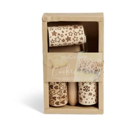 Préparation Culinaire<Gifi Lot de 3 mini rouleaux à pâtisserie en bois à motifs étoile/flocon/coeur