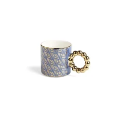 Vaisselle Et Accessoires De Table<Gifi Lot de 2 mugs 30cl design chic bleu foncé et doré