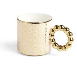 Gifi Lot de 2 mugs 30cl design chic rose et doré| Vaisselle Et Accessoires De Table