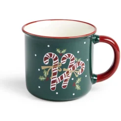 Gifi Lot de 4 mugs en céramique décor Noël 365ml| Vaisselle Et Accessoires De Table