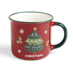 Gifi Lot de 4 mugs en céramique décor Noël 365ml| Vaisselle Et Accessoires De Table