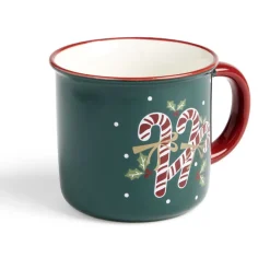 Gifi Lot de 4 mugs en céramique décor Noël 365ml| Vaisselle Et Accessoires De Table