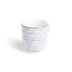 Gifi Lot de 4 mugs 200ml porcelaine Ø8,8x10,4cm bleu et blanc| Vaisselle Et Accessoires De Table