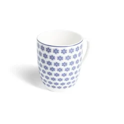 Gifi Lot de 4 mugs 200ml porcelaine Ø8,8x10,4cm bleu et blanc| Vaisselle Et Accessoires De Table