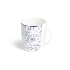 Gifi Lot de 4 mugs 200ml porcelaine Ø8,8x10,4cm bleu et blanc| Vaisselle Et Accessoires De Table