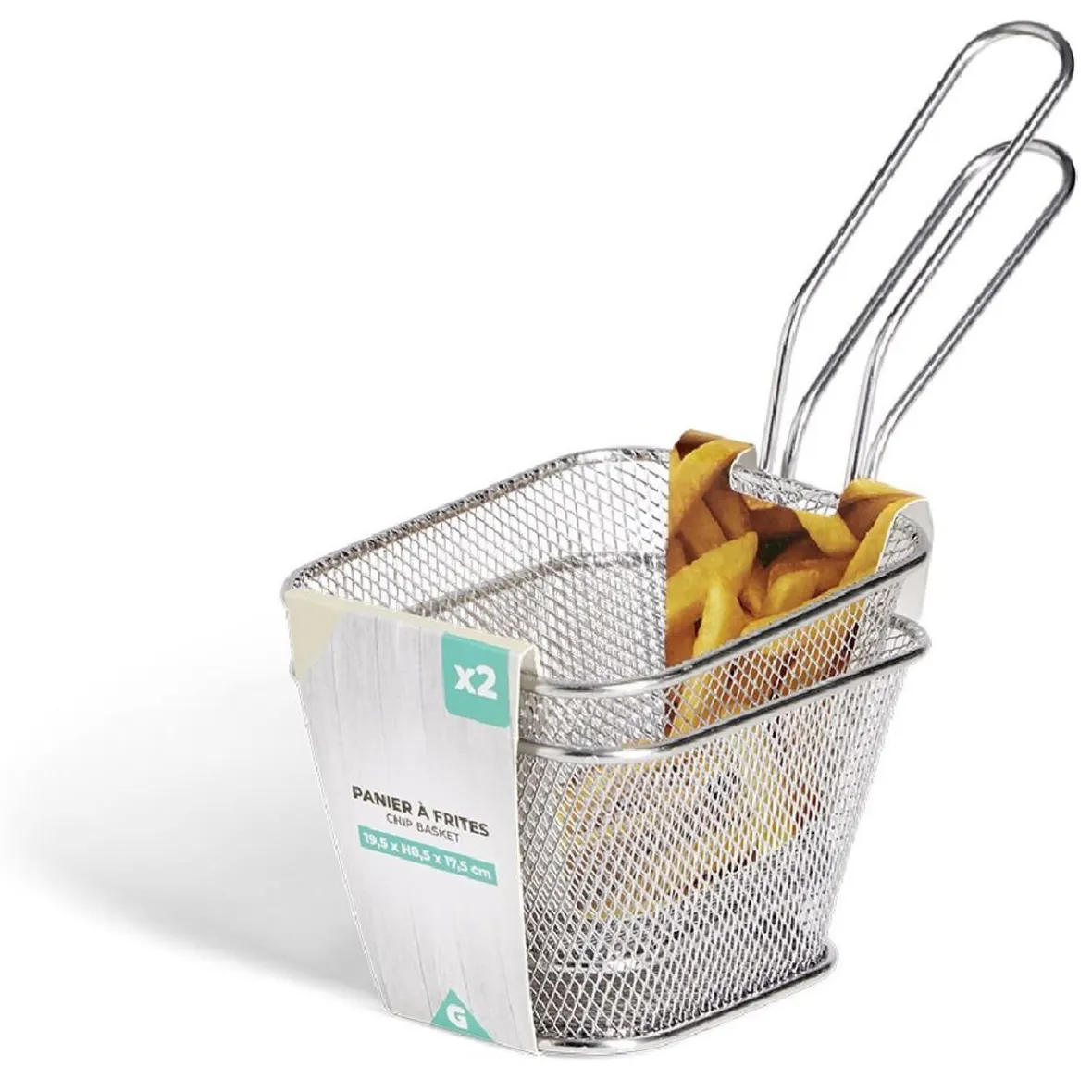 Petit Électroménager<Gifi Lot de 2 paniers à frites inox argenté 19,5x17,5x8,5cm