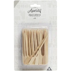 Gifi Lot de 48 piques pour l'apéritif en bambou| Vaisselle Et Accessoires De Table