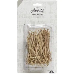 Gifi Lot de 48 piques pour l'apéritif en bambou| Vaisselle Et Accessoires De Table