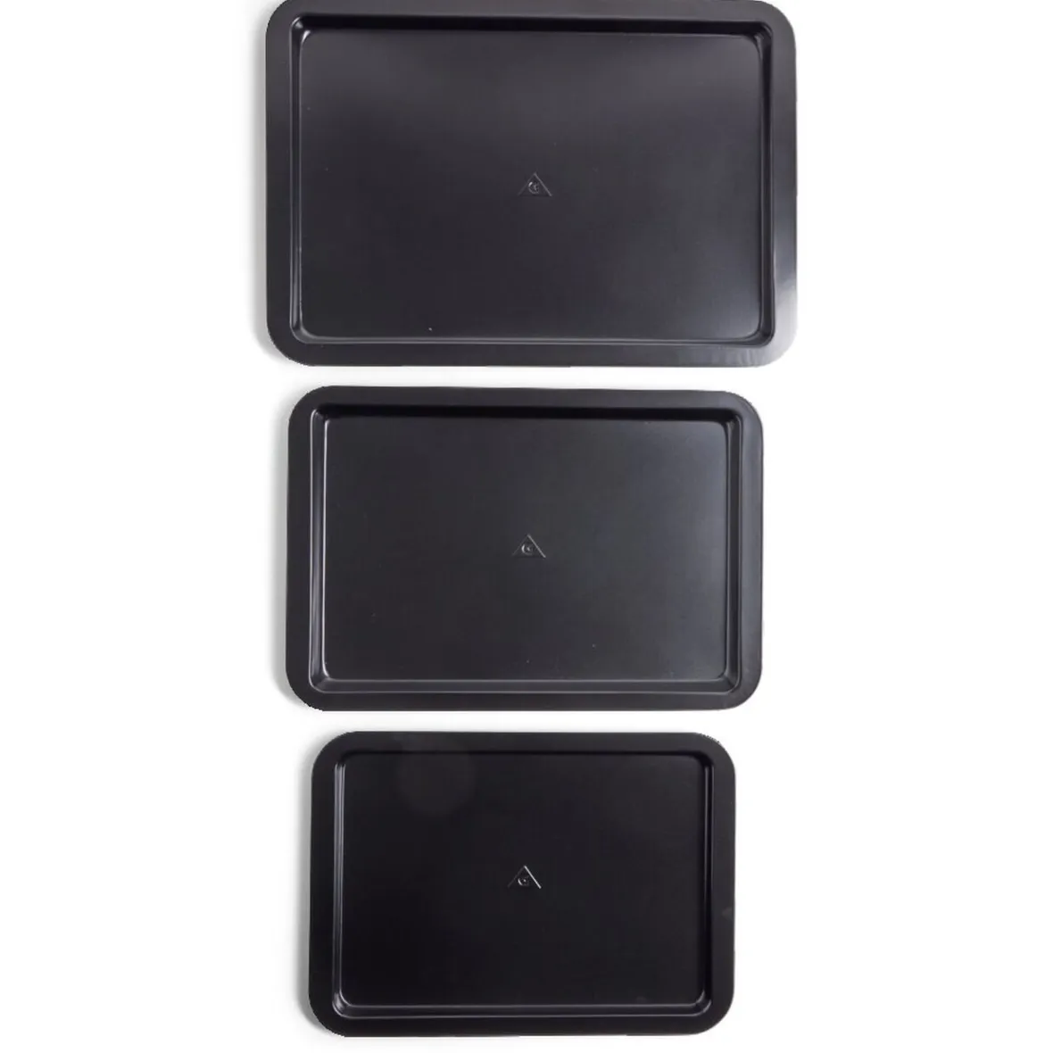 Cuisson<Gifi Lot de 3 plaques à four métal noir 38/43/48x29cm