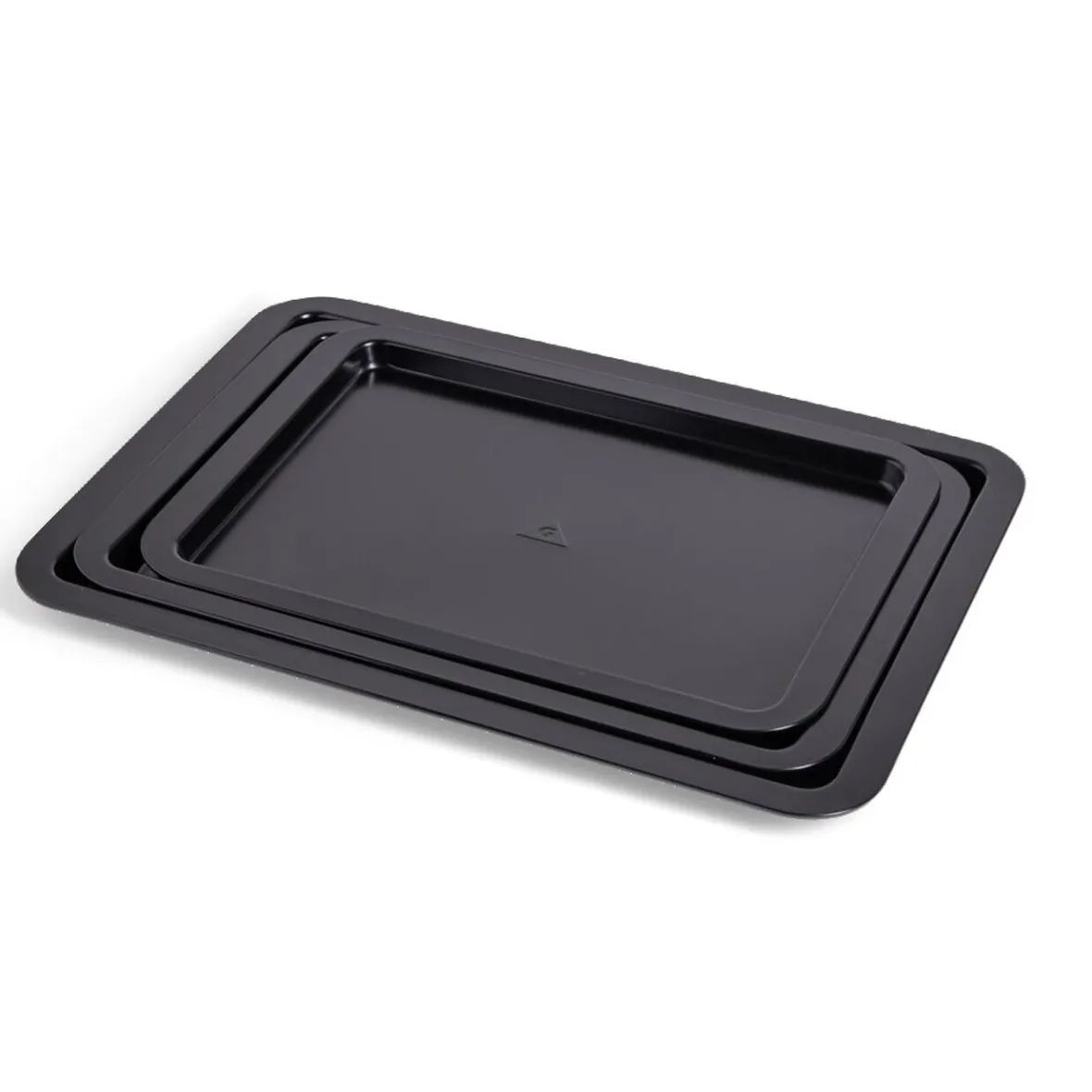 Cuisson<Gifi Lot de 3 plaques à four métal noir 38/43/48x29cm
