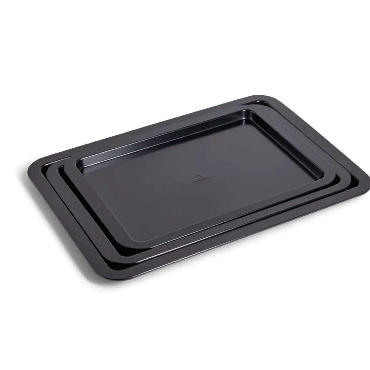 Cuisson<Gifi Lot de 3 plaques à four métal noir 38/43/48x29cm