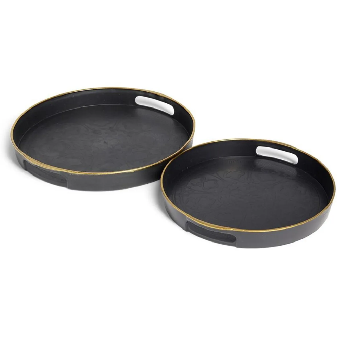 Vaisselle Et Accessoires De Table<Gifi Lot de 2 plateaux Ø29cm et Ø36cm plastique noir