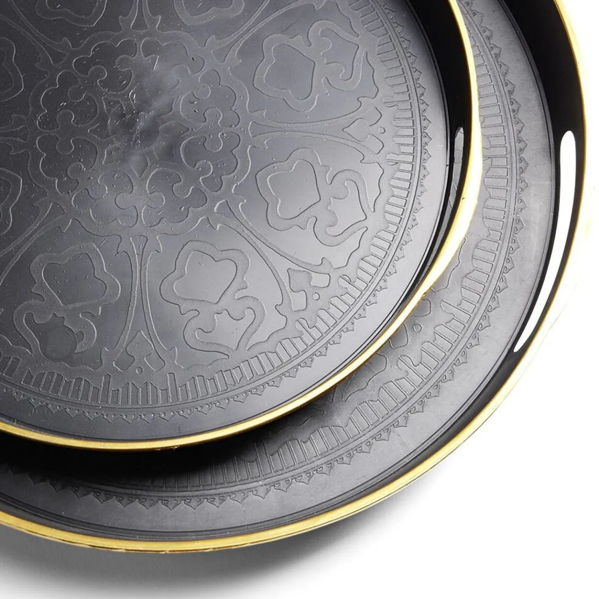 Vaisselle Et Accessoires De Table<Gifi Lot de 2 plateaux Ø29cm et Ø36cm plastique noir