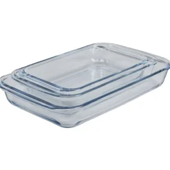 Cuisson<Gifi Lot de 3 plats à four empilables en verre