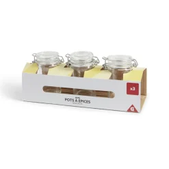 Gifi Lot de 3 pots à épices en verre| Vaisselle Et Accessoires De Table