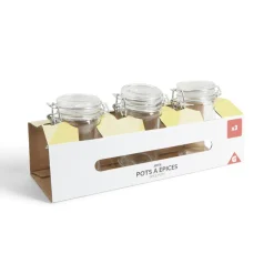 Gifi Lot de 3 pots à épices en verre| Vaisselle Et Accessoires De Table