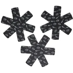 Cuisson<Gifi Lot de 3 protège-poêles Ø38cm polyester noir ou gris