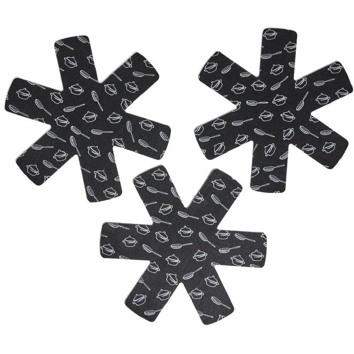 Cuisson<Gifi Lot de 3 protège-poêles Ø38cm polyester noir ou gris