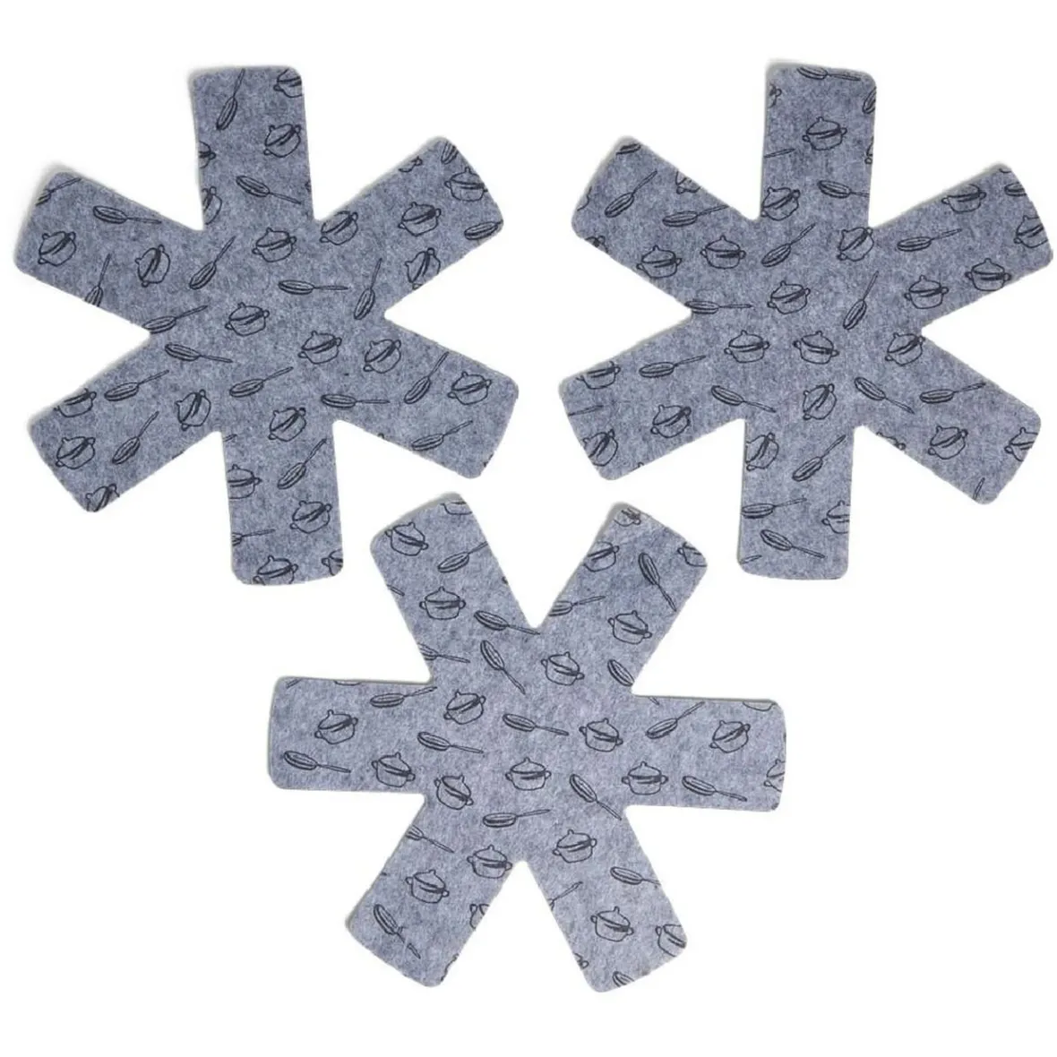 Cuisson<Gifi Lot de 3 protège-poêles Ø38cm polyester noir ou gris