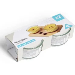 Cuisson<Gifi Lot de 2 ramequins en verre transparent Ø8,5xH4,5cm