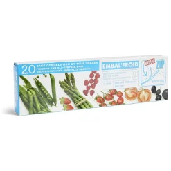 Conservation Alimentaire<Gifi Lot de 20 sacs de congélation avec fermeture glissière 28x27cm