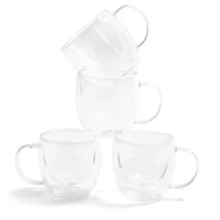 Gifi Lot de 2 tasses double paroi 80ml| Vaisselle Et Accessoires De Table