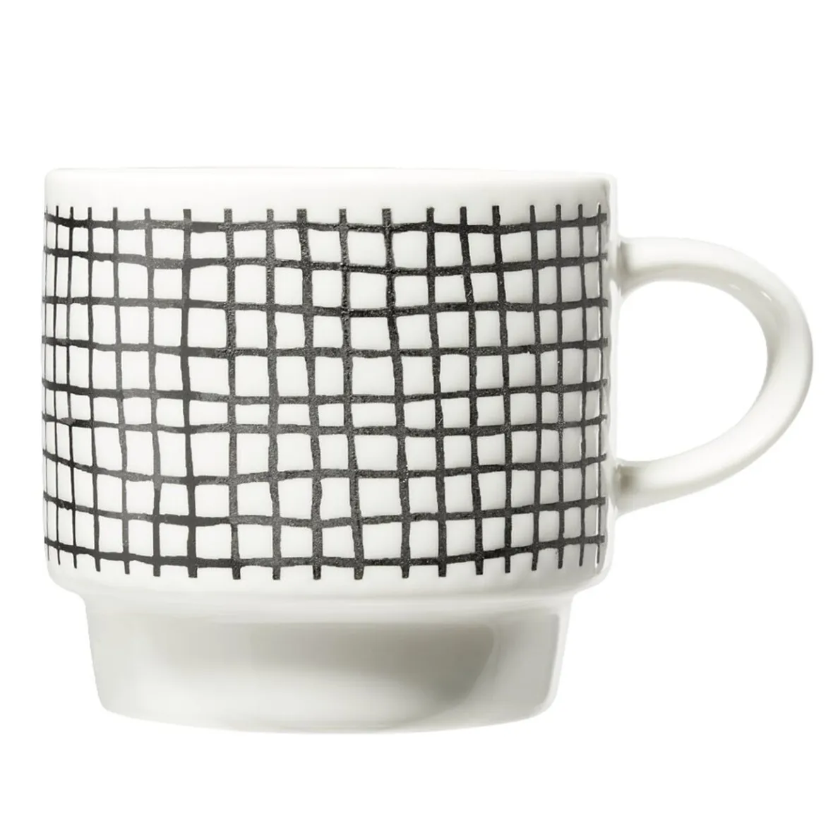 Vaisselle Et Accessoires De Table<Gifi Lot de 4 tasses empilables 20cl porcelaine blanc et noir avec support métal