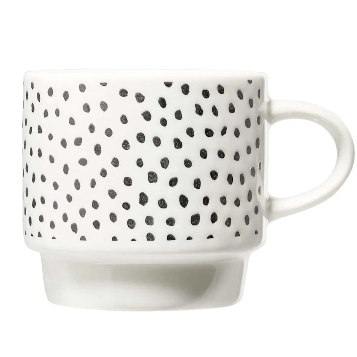 Vaisselle Et Accessoires De Table<Gifi Lot de 4 tasses empilables 20cl porcelaine blanc et noir avec support métal