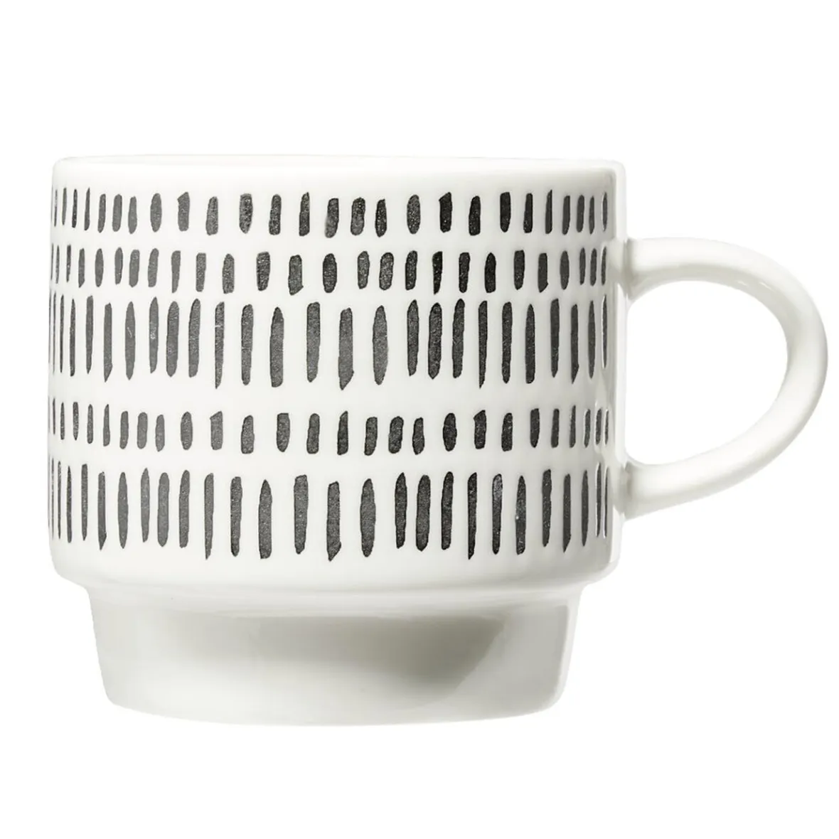 Vaisselle Et Accessoires De Table<Gifi Lot de 4 tasses empilables 20cl porcelaine blanc et noir avec support métal