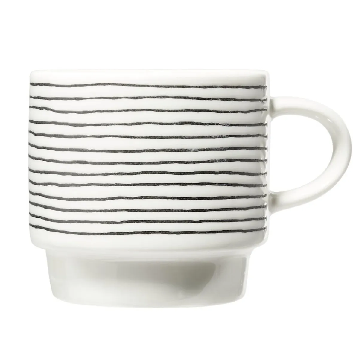 Vaisselle Et Accessoires De Table<Gifi Lot de 4 tasses empilables 20cl porcelaine blanc et noir avec support métal