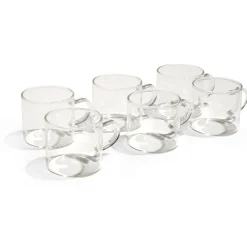 Gifi Lot de 4 tasses en verre transparent 10cl| Vaisselle Et Accessoires De Table