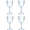 Gifi Lot de 4 verres à pied en plastique effet martelé| Vaisselle Et Accessoires De Table