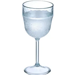 Gifi Lot de 4 verres à pied en plastique effet martelé| Vaisselle Et Accessoires De Table