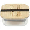 Conservation Alimentaire<Gifi Luchbox avec couverts bambou et verre 1,1 L