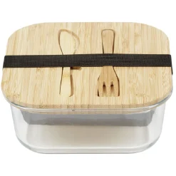 Conservation Alimentaire<Gifi Luchbox avec couverts bambou et verre 1,1 L
