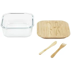 Conservation Alimentaire<Gifi Luchbox avec couverts bambou et verre 1,1 L