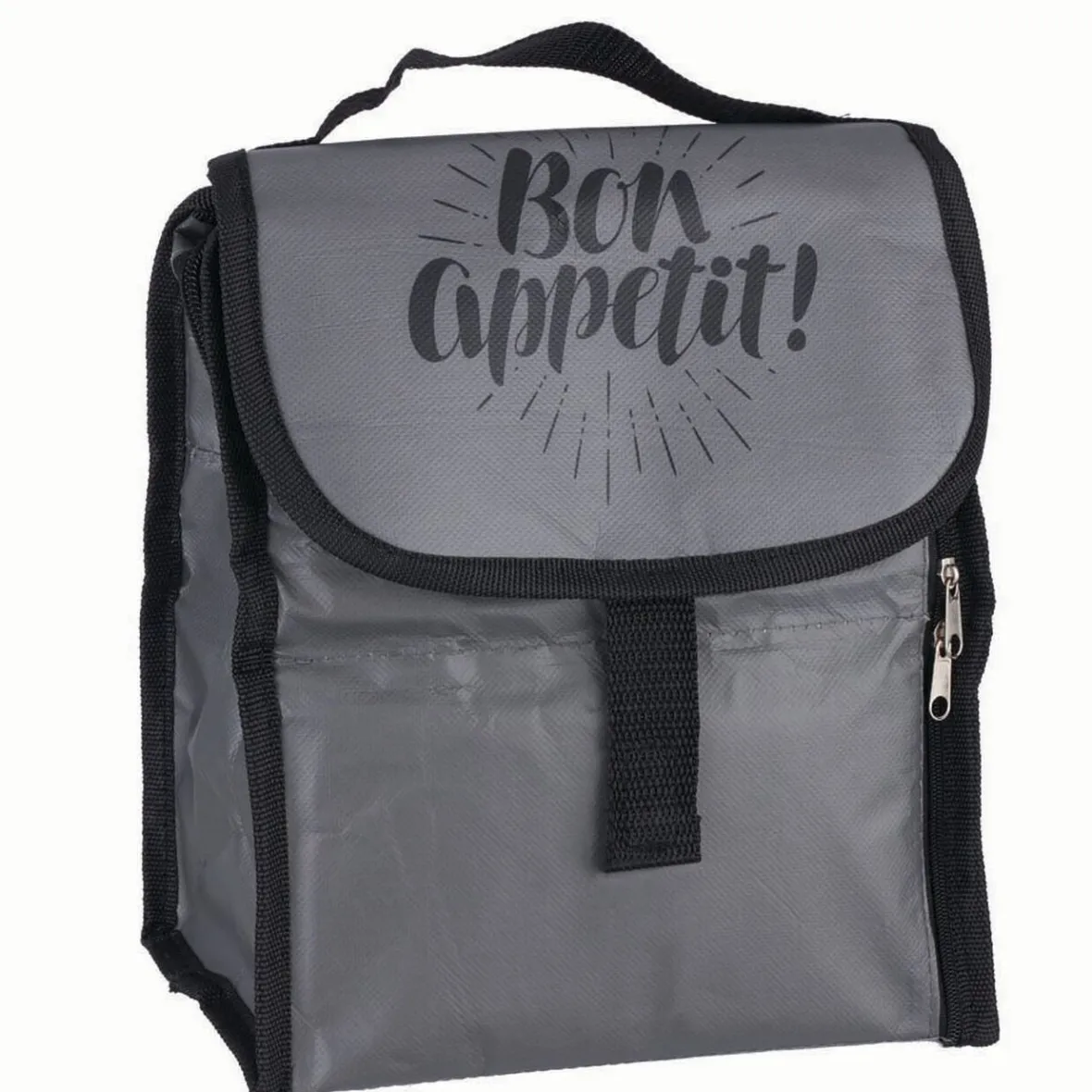 Conservation Alimentaire<Gifi Lunch bag réfrigérant gris et noir inscription Bon Appétit !
