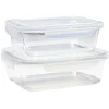 Conservation Alimentaire<Gifi Lunchbox en verre x2 avec couvercle 640ml et 1,05L