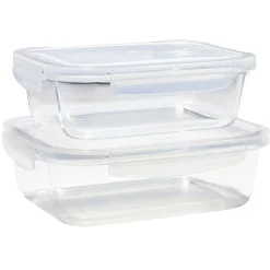 Conservation Alimentaire<Gifi Lunchbox en verre x2 avec couvercle 640ml et 1,05L