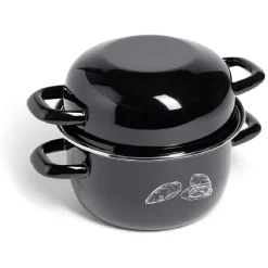 Cuisson<Gifi Marmite à moules avec couvercle Ø20,5cm acier noir