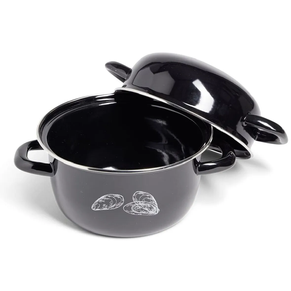 Cuisson<Gifi Marmite à moules avec couvercle Ø20,5cm acier noir