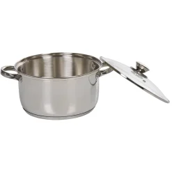 Cuisson<Gifi Marmite anti adhésive inox couvercle en verre