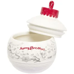 Conservation Alimentaire<Gifi Mini bonbonnière en céramique décor Noël rouge blanc