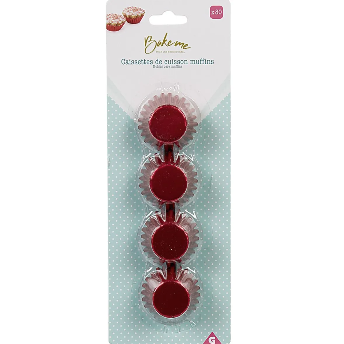 Cuisson<Gifi Mini caissette à muffin aluminium rouge x80