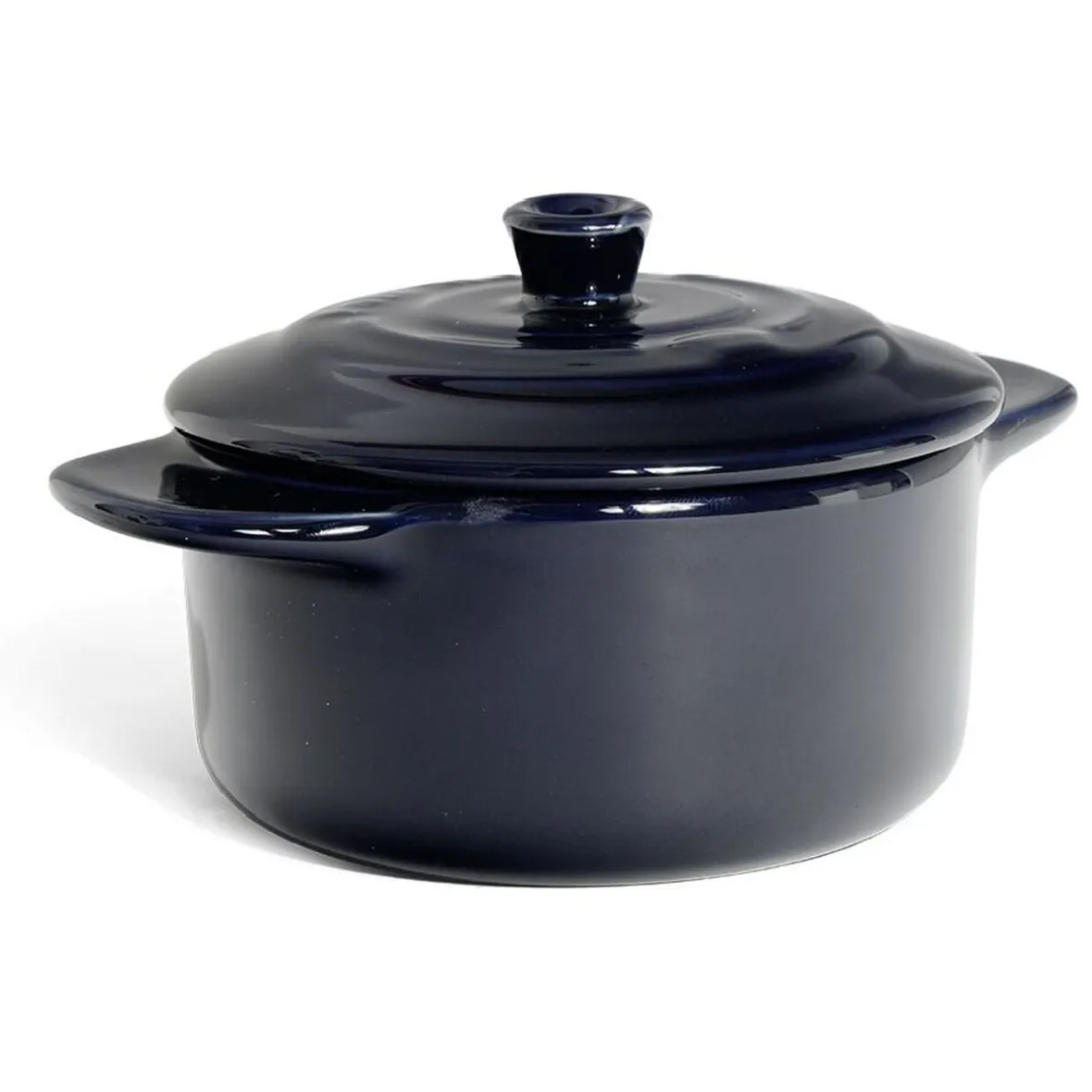 Cuisson<Gifi Mini cocotte individuelle en céramique avec couvercle - bleu ou noir