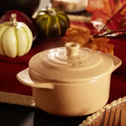 Cuisson<Gifi Mini cocotte individuelle en céramique avec couvercle - marron clair ou foncé