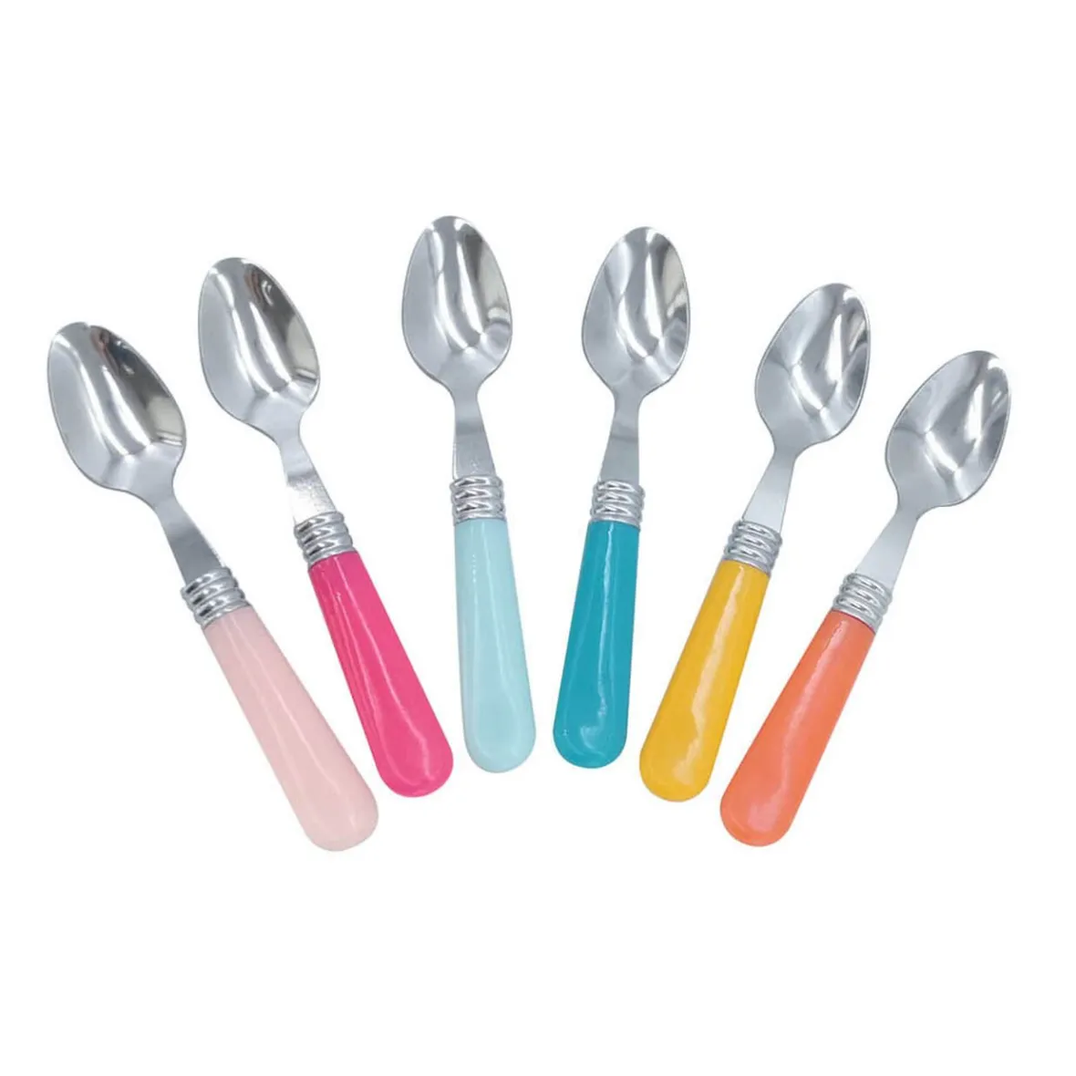 Gifi Mini cuillère inox manche plastique multicolore x6| Vaisselle Et Accessoires De Table