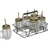 Gifi Mini gobelet en verre design ananas avec support métallique x6| Vaisselle Et Accessoires De Table