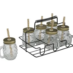 Gifi Mini gobelet en verre design ananas avec support métallique x6| Vaisselle Et Accessoires De Table