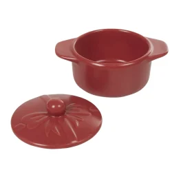 Cuisson<Gifi Minis cocottes rouges mat avec couvercle x2